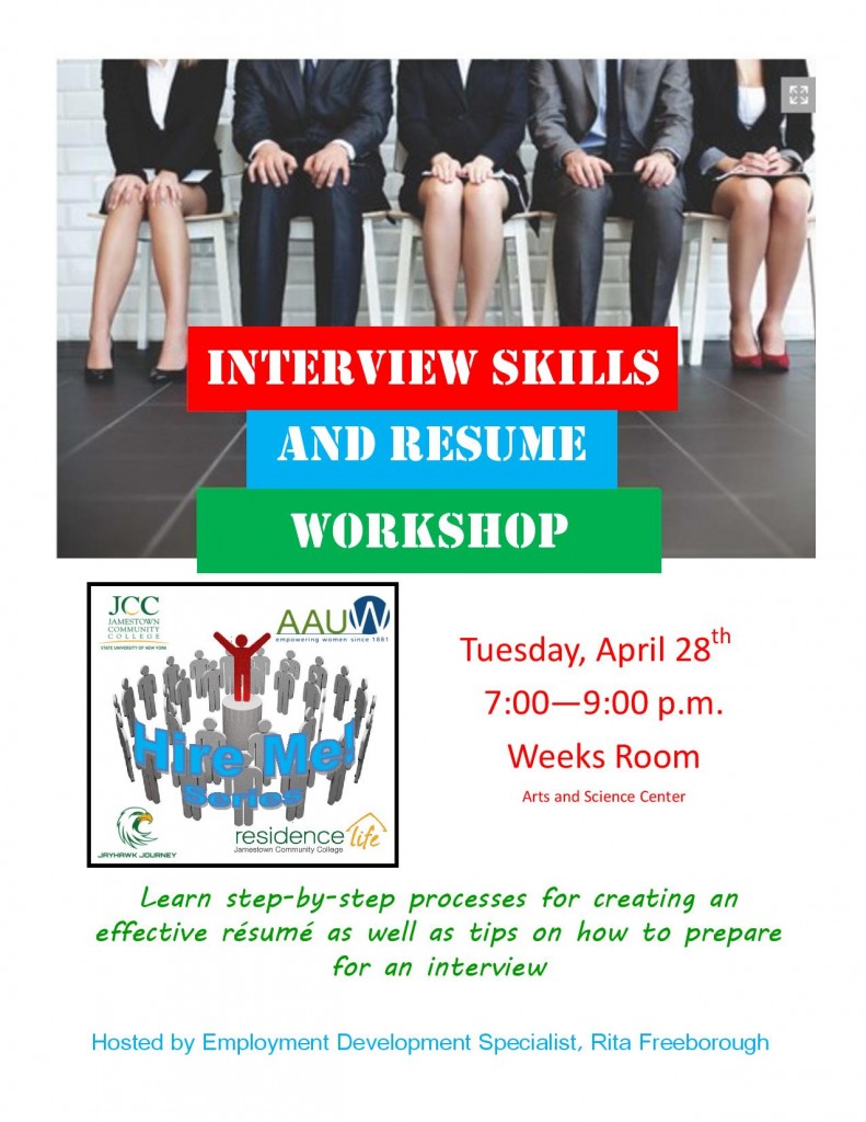 AAUW Flyer-Interview Skills and Resume Workshop-page-001 | Jamestown ...